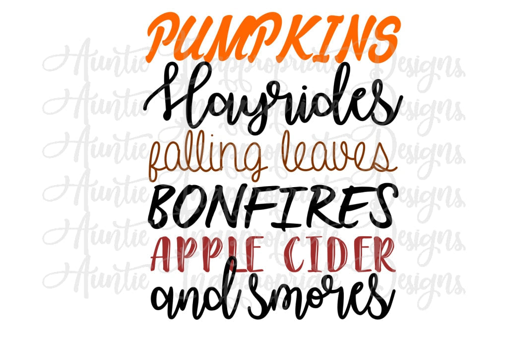 Pumpkins Hayrides Falling Leaves Bonfires Digital Svg File