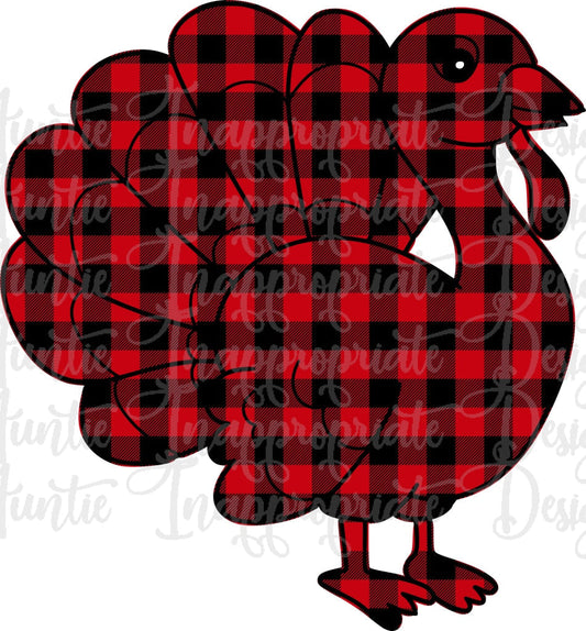 Red Buffalo Plaid Turkey Sublimation File Png Printable Shirt Design Heat Transfer Htv Digital File