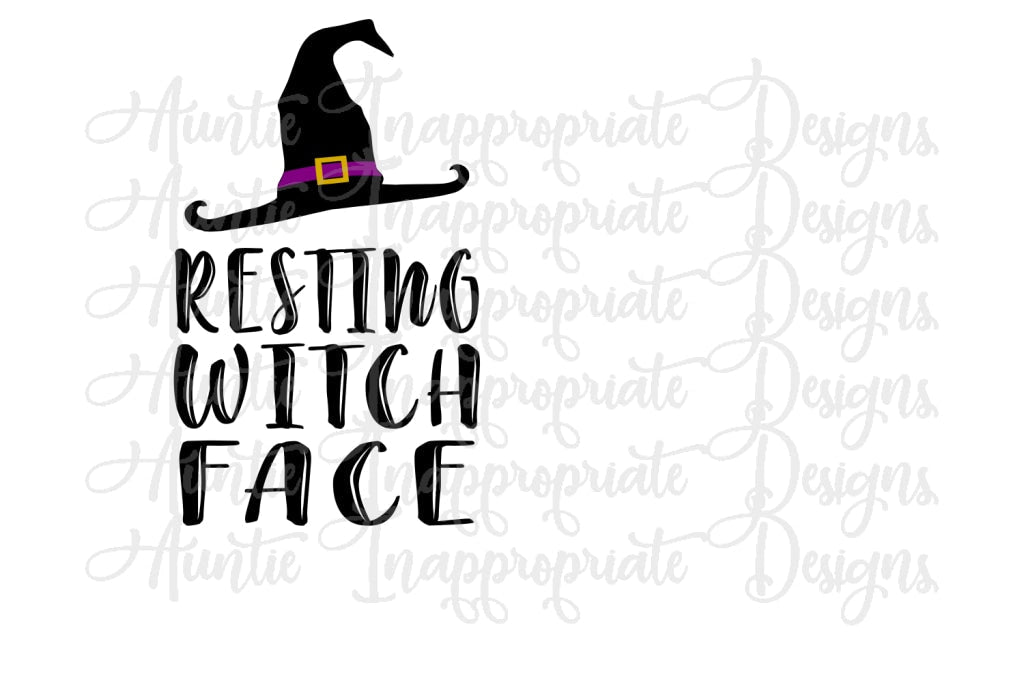 Resting Witch Face Halloween Digital Svg File