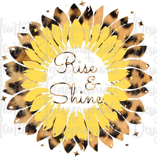 Rise & Shine Sunflower Sublimation File Png Printable Shirt Design Heat Transfer Htv Digital File
