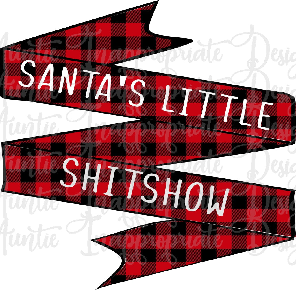 Santas Little Shitshow Buffalo Plaid Digital Svg File