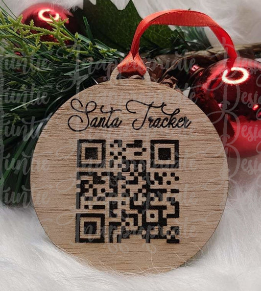 Santa Tracker Qr Code For Norad Site Ornament Laser Ready Digital Svg File