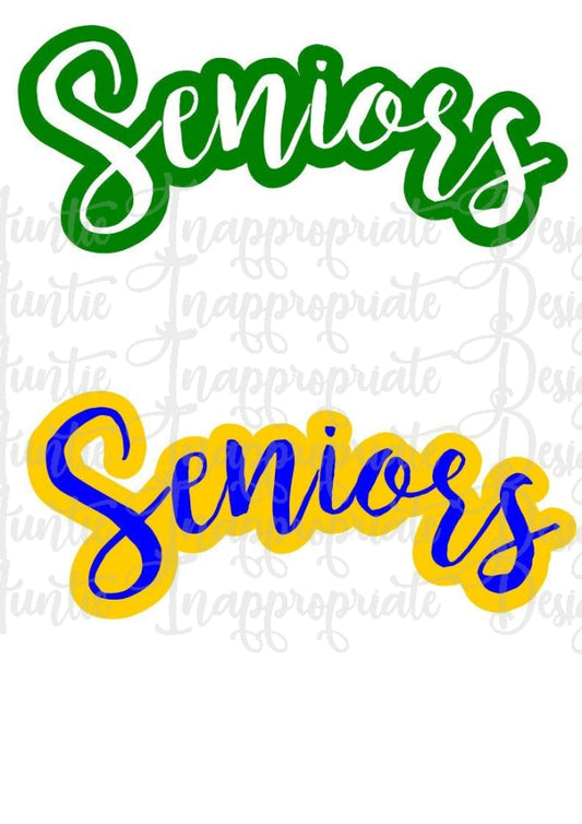 Seniors Cursive Digital Svg File
