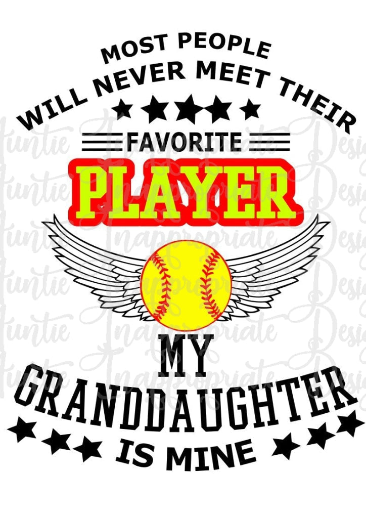 Softball Granddaughter Digital Svg File