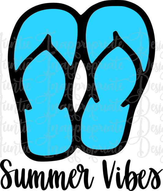 Summer Vibes Flip Flops Digital Svg File