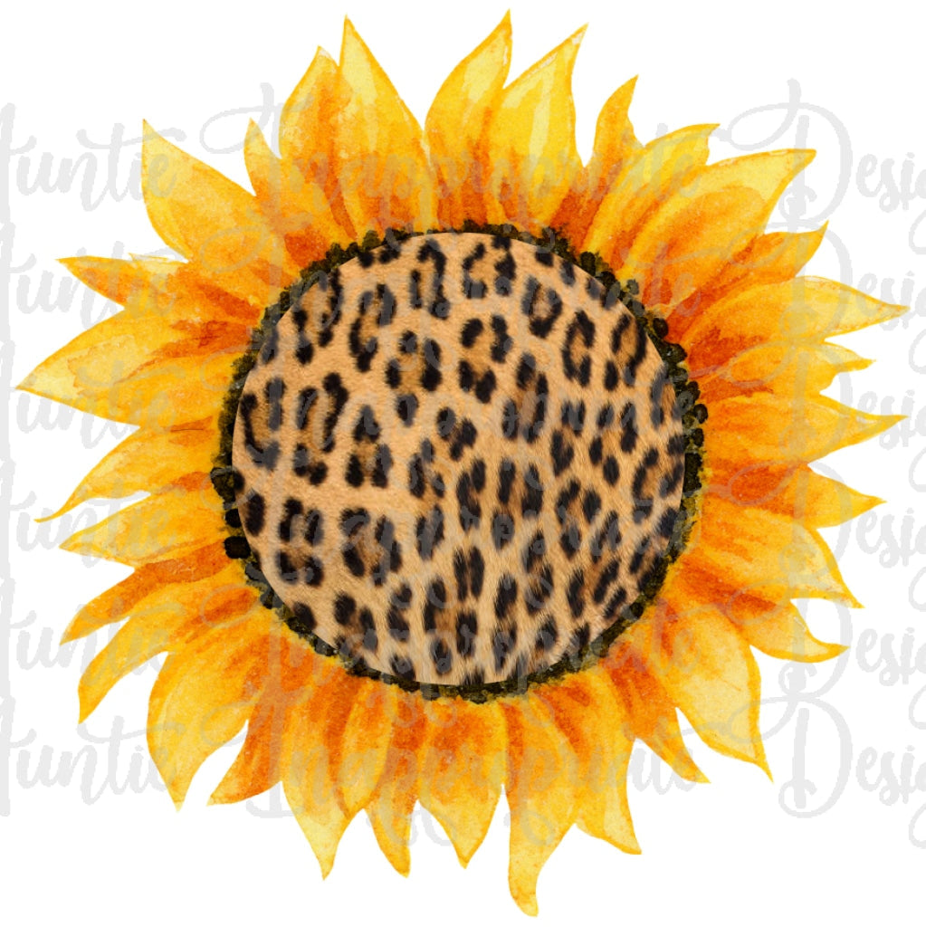 Sunflower Cheetah Sublimation File Png Printable Shirt Design Heat Transfer Htv Digital File