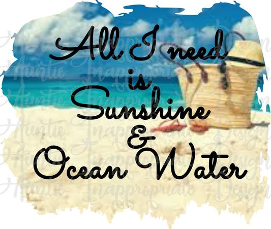 Sunshine And Ocean Water Sublimation File Png Printable Shirt Design Heat Transfer Digital File