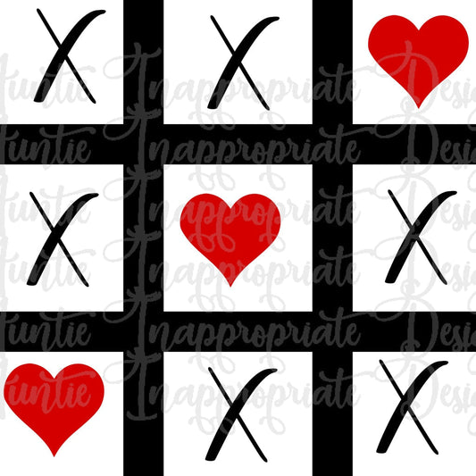 Tic Tac Toe Hearts Valentine Digital Svg File