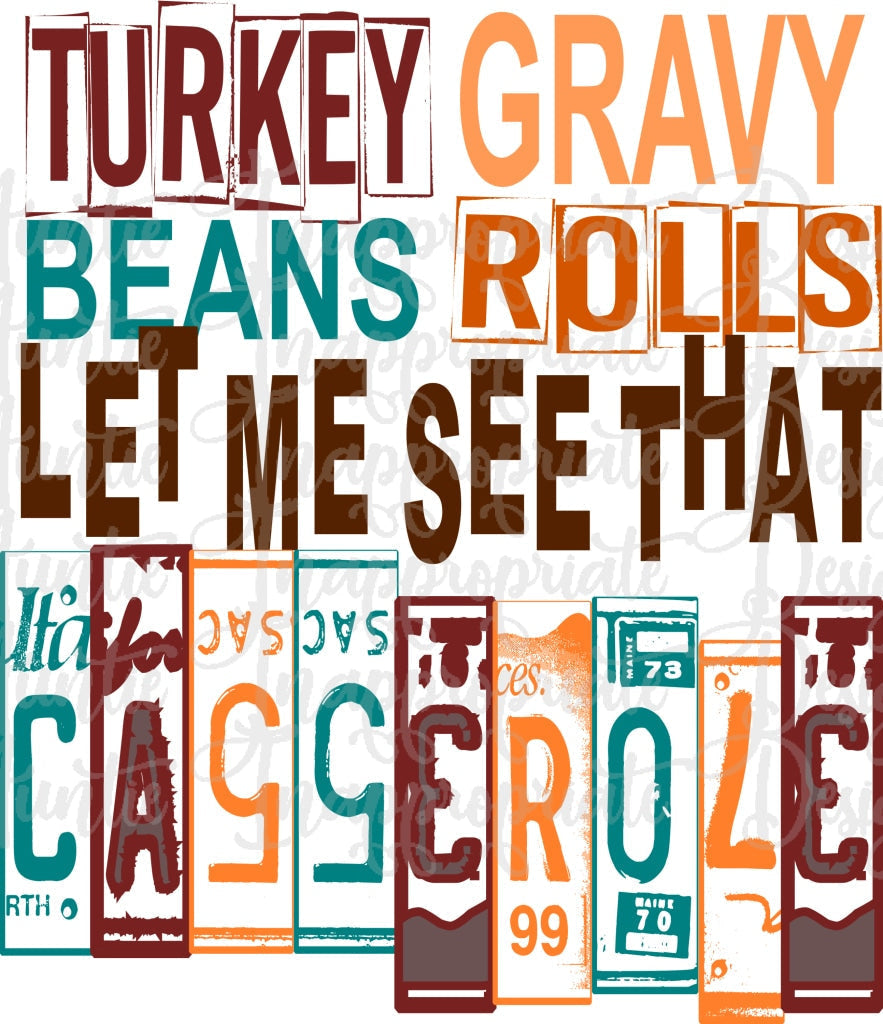 Turkey Gravy Bean Rolls Let Me See That Casserole Digital Svg File