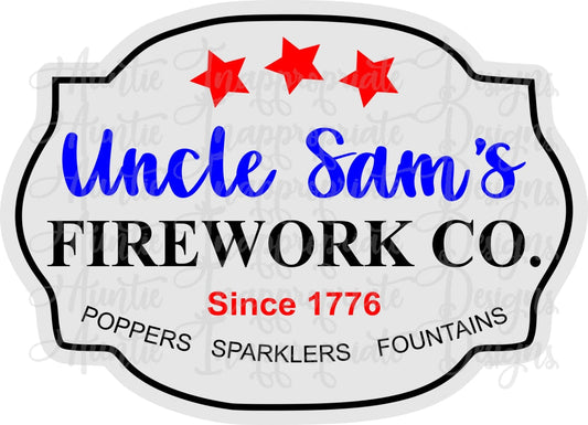 Uncle Sams Firework Co Laser Ready Digital Svg File
