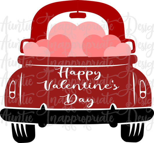Valentine Truck Hearts Digital Svg File