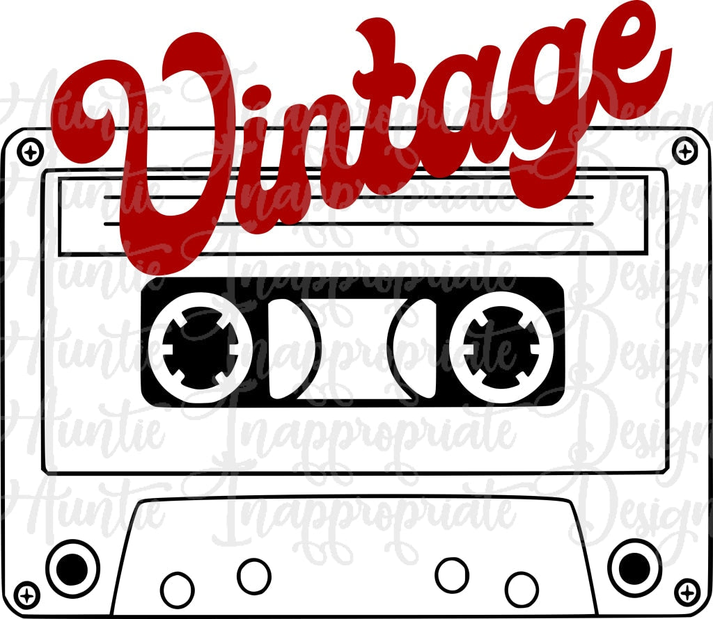 Vintage Cassette Valentine Digital Svg File