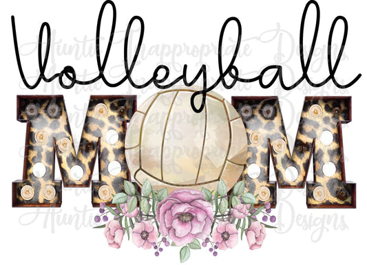 Volleyball Mom Marquee Sublimation File Png Printable Shirt Design Heat Transfer Htv Digital File