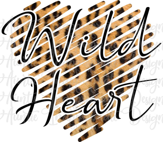 Wild Heart Cheetah Sublimation File Png Printable Shirt Design Heat Transfer Htv Digital File