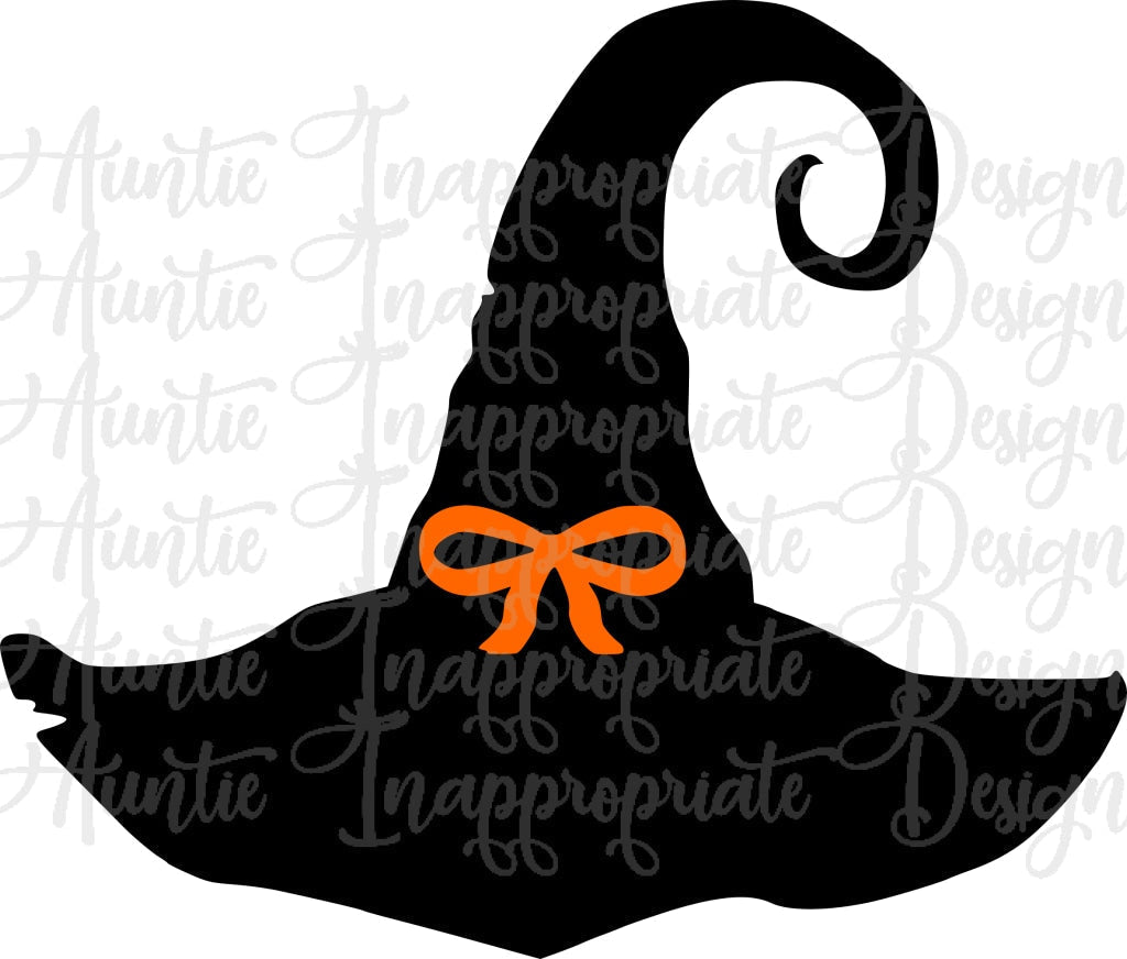 Witch Hat With Bow Digital Svg File