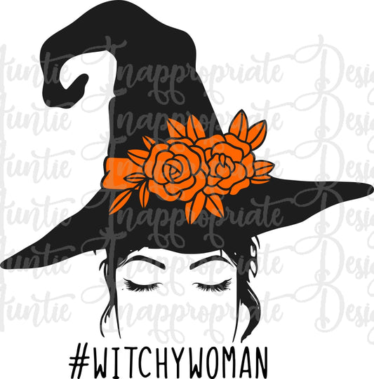 Witchy Woman Messy Bun Digital Svg File