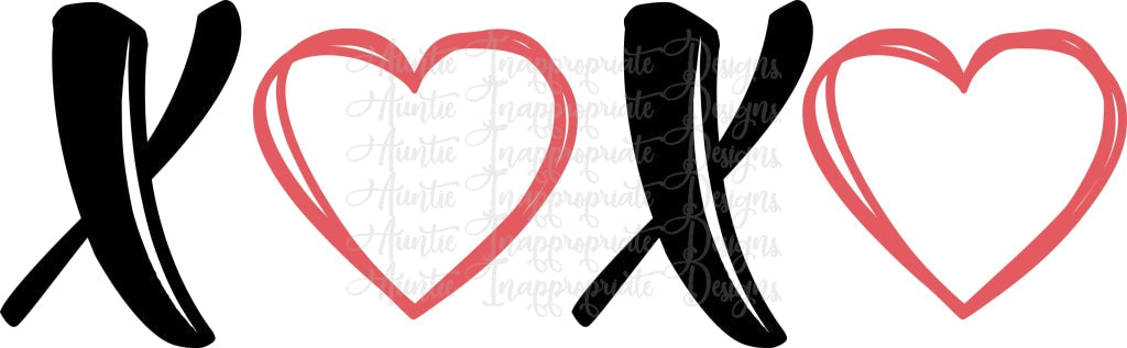 Xoxo Heart Valentine Digital Svg File