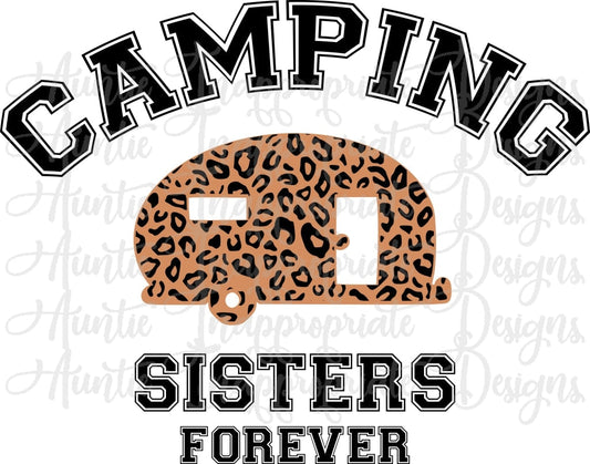 Camping Sisters For Life Leopard Digital Svg File