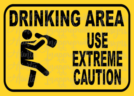 Drinking Area Use Caution Digital Svg File