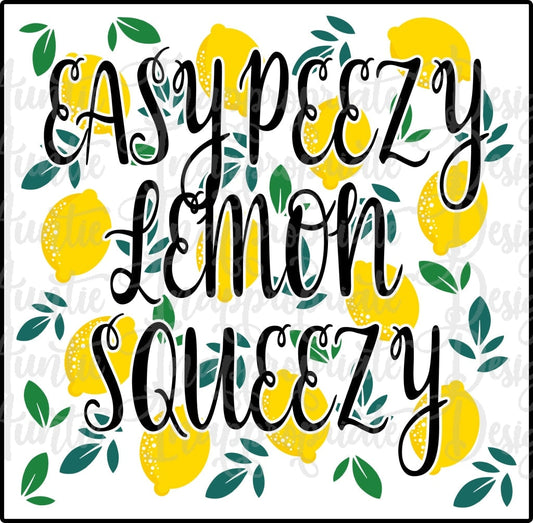 Easy Peezy Lemon Squeezy Sublimation File Png Printable Shirt Design Heat Transfer Htv Digital File