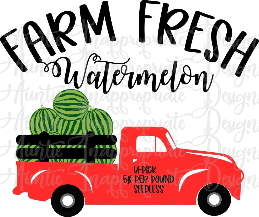 Farm Fresh Watermelons Truck Digital Svg File