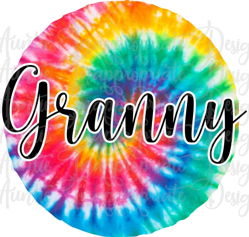 Granny Tye Dye Sublimation File Png Printable Shirt Design Heat Transfer Htv Digital File