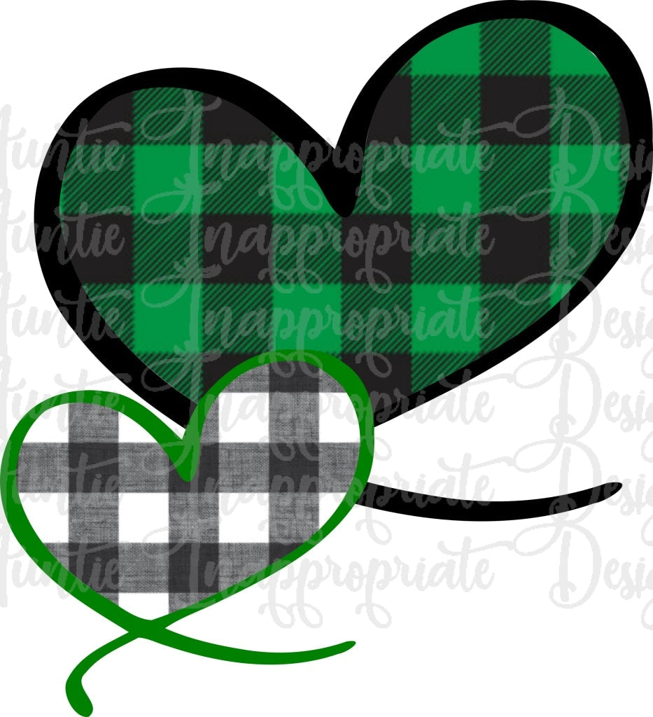 Green Plaid Heart Sublimation File Png Printable Shirt Design Heat Transfer Htv Digital File