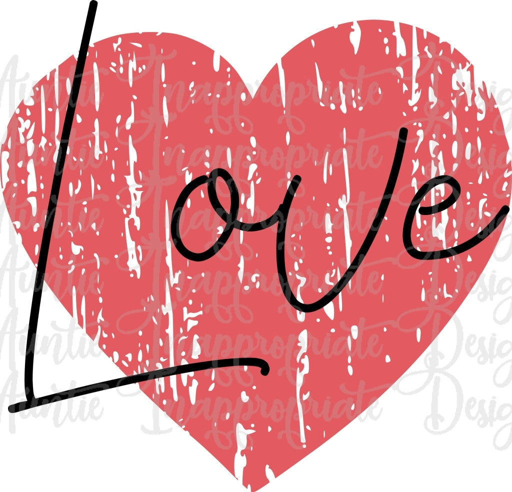 Grunge Heart Valentine Digital Svg File
