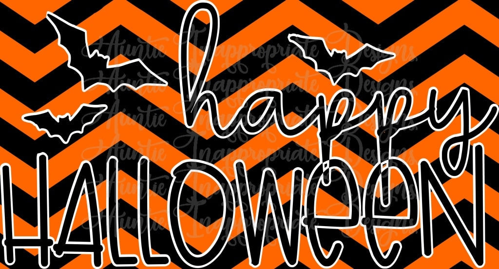 Happy Halloween Chevron Laser Ready Digital Svg File