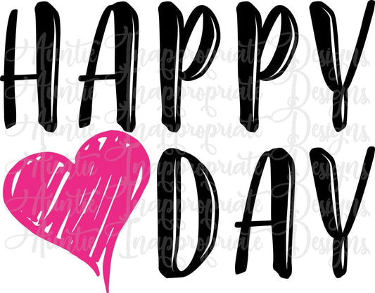Happy Heart Day Valentine Digital Svg File