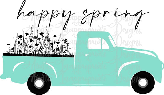 Happy Spring Truck Digital Svg File