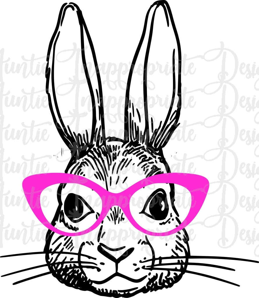 Hare With Glasses Easter Digital Svg File