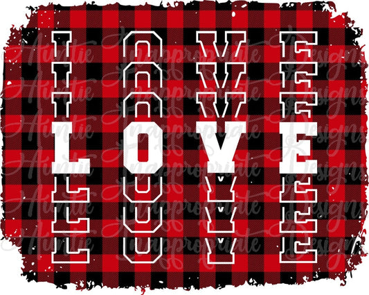 Love Buffalo Plaid Valentine Sublimation File Png Printable Shirt Design Heat Transfer Htv Digital