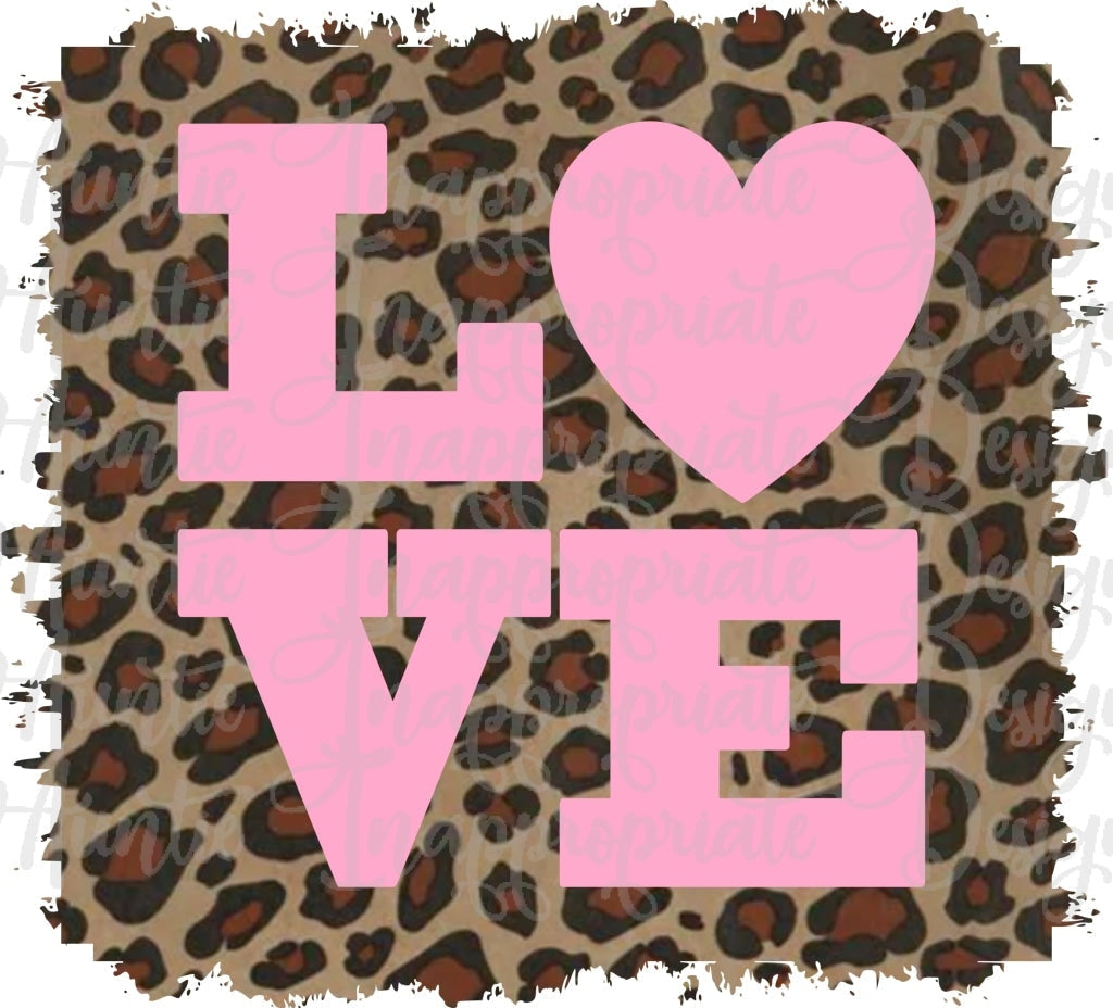 Love Cheetah Pink Sublimation File Png Printable Shirt Design Heat Transfer Htv Digital File