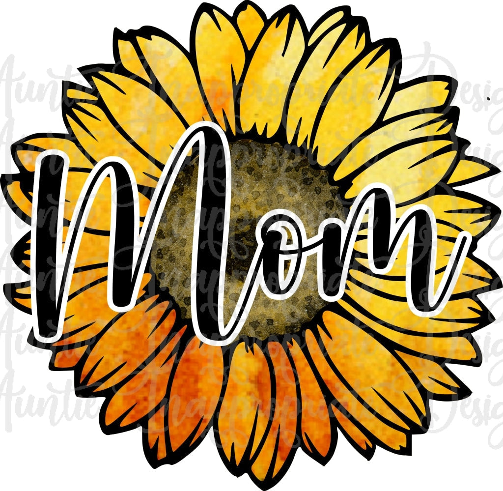 Mom Sunflower Sublimation File Png Printable Shirt Design Heat Transfer Htv Digital File