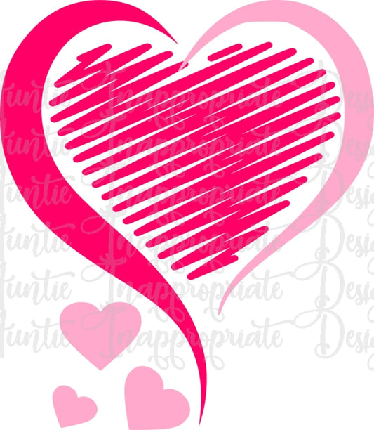 Scribble Heart Valentine Digital Svg File