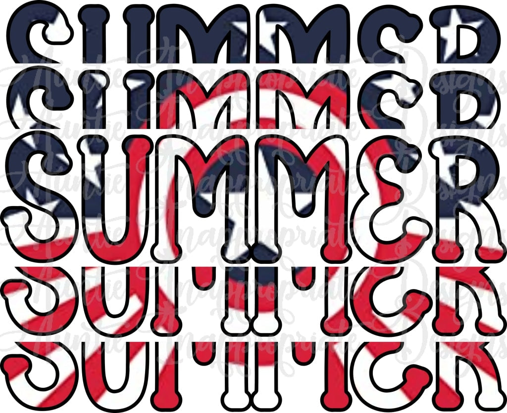 Summer Layered Rwb Sublimation File Png Printable Sublimation Shirt Design Heat Transfer Htv Digital