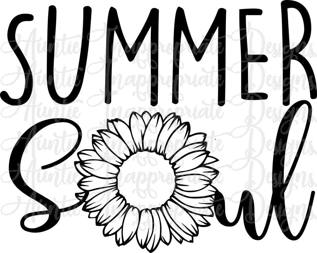 Summer Soul Sunflower Digital Svg File
