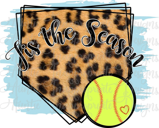 Tis The Season Softball Sublimation File Png Printable Shirt Design Heat Transfer Htv Digital File