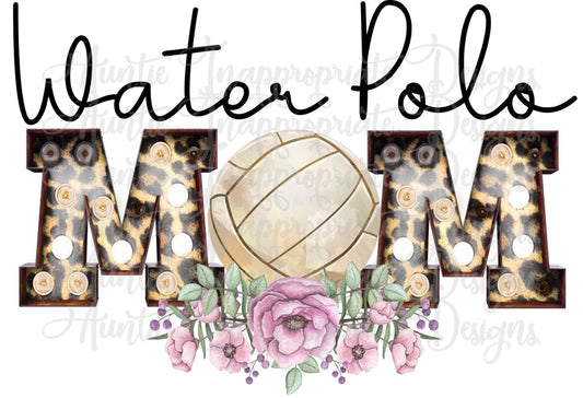 Water Polo Mom Marquee Sublimation File Png Printable Shirt Design Heat Transfer Htv Digital File