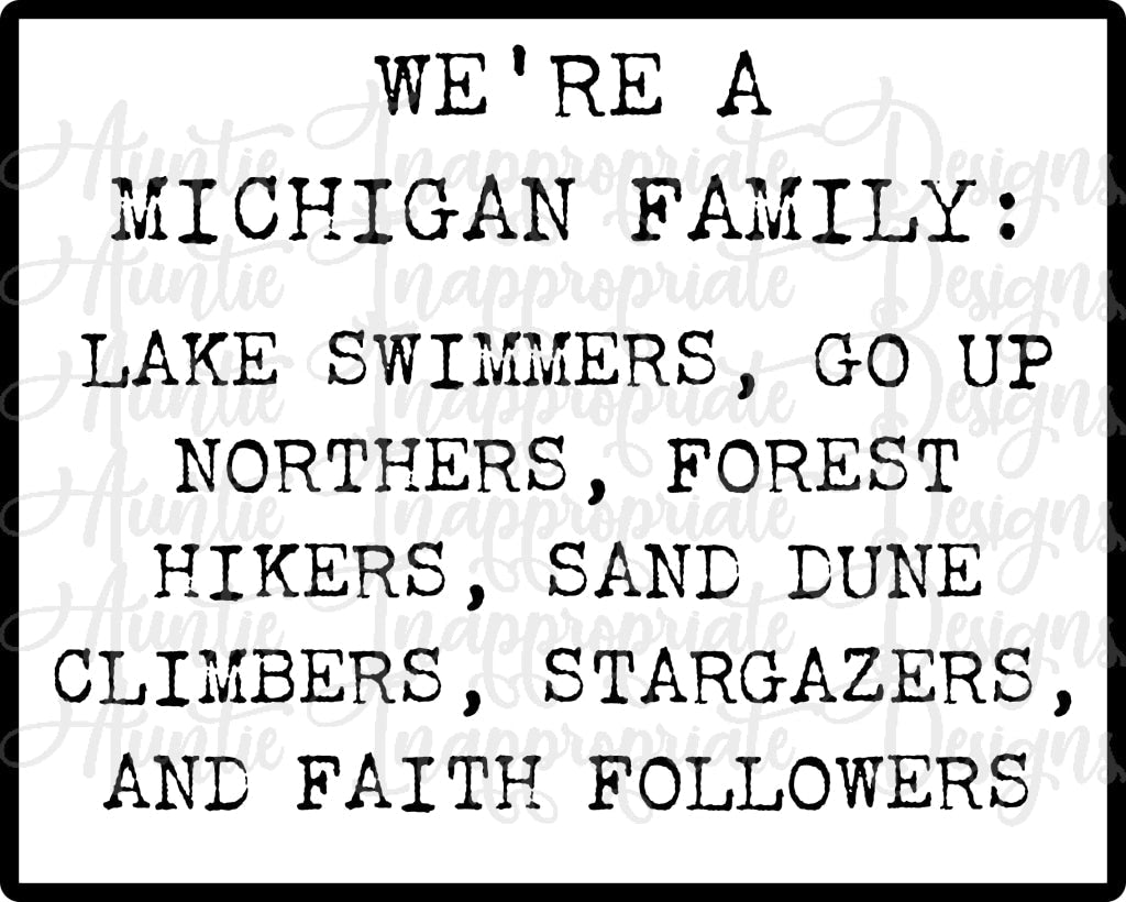 Were A Michigan Family Digital Svg File